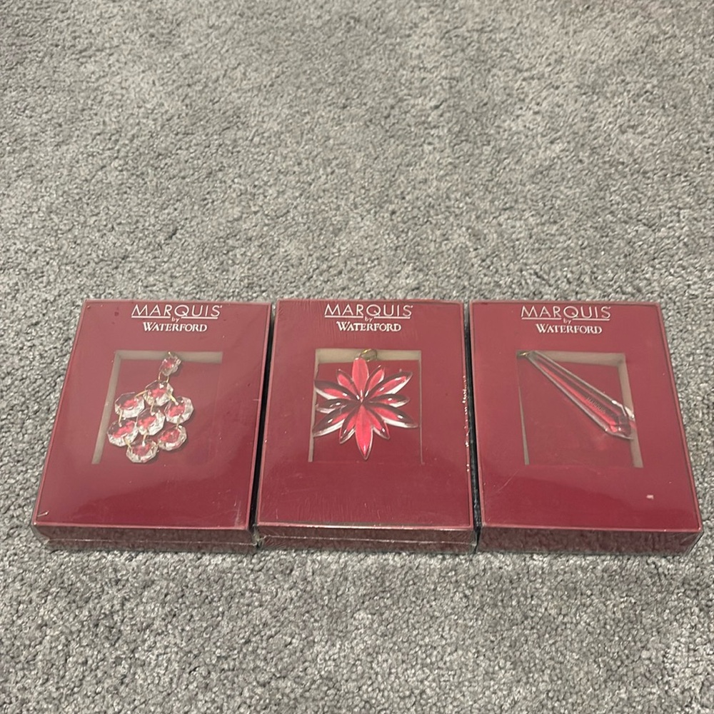 Set of 3 Vintage Marquis by Waterford Icicle Ornaments